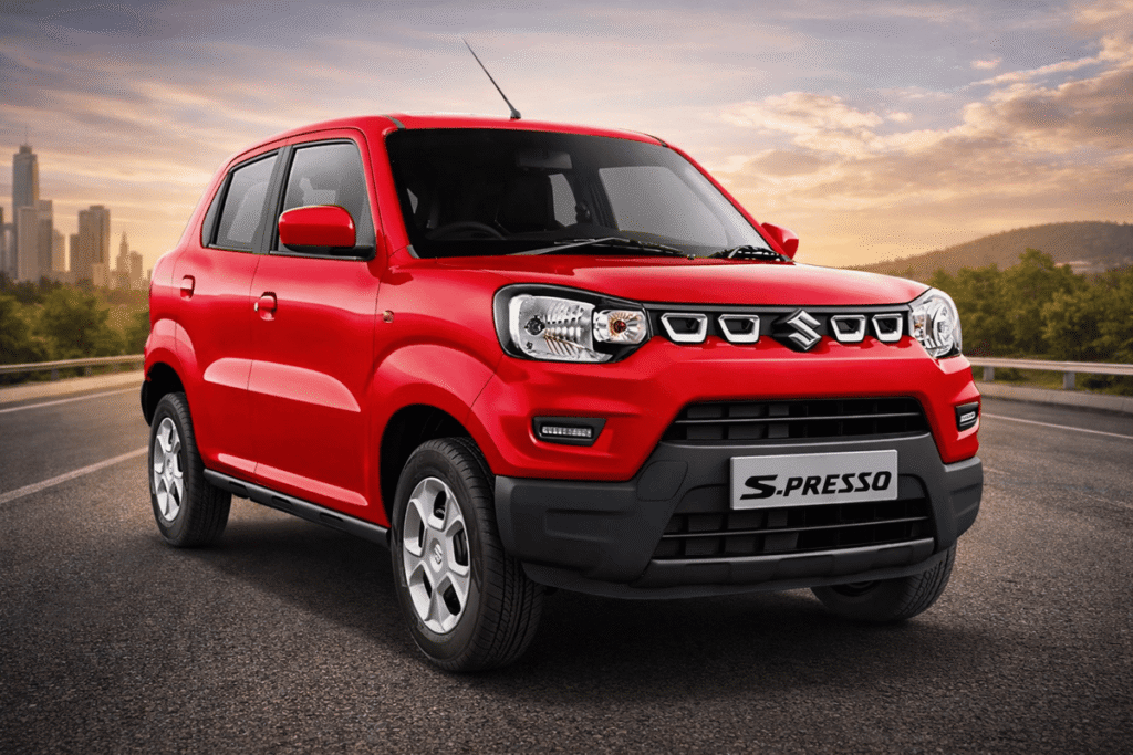 Maruti S-Presso front three-quarter view (budget entry car)
