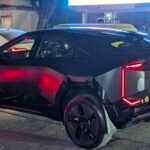 Mahindra BE 6 electric SUV front three-quarter view