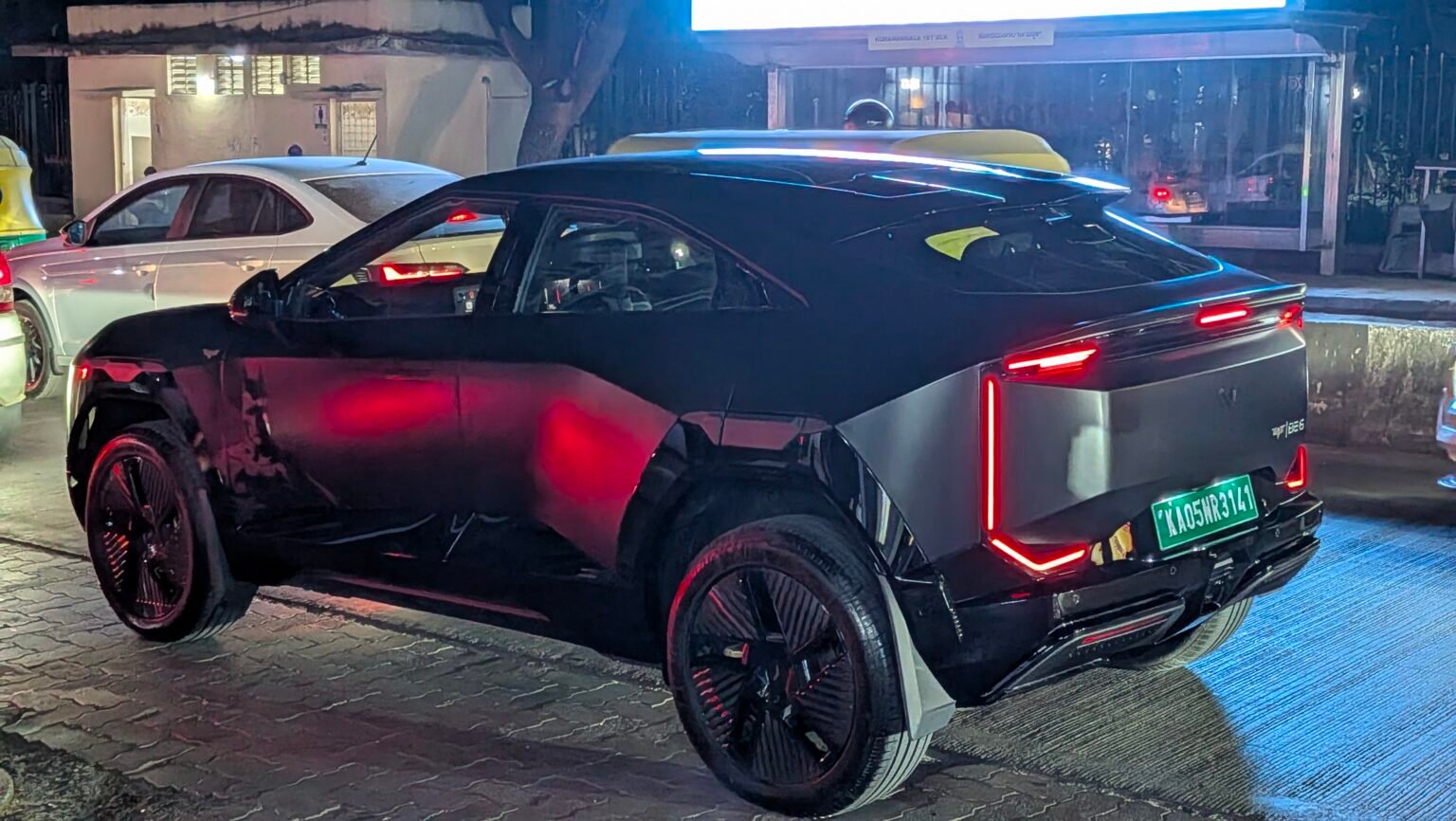 Mahindra BE 6 electric SUV front three-quarter view