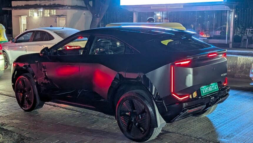 Mahindra BE 6 electric SUV front three-quarter view