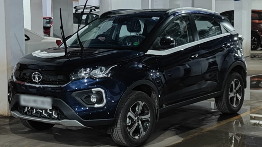 Tata Nexon front view — sold in petrol, CNG and EV versions in India
