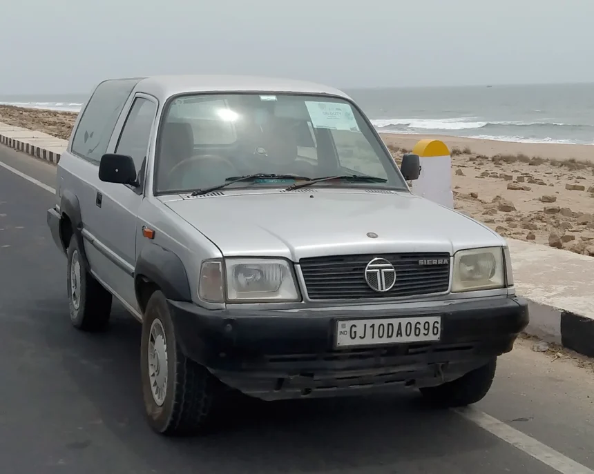 Tata Sierra EV electric SUV front three-quarter view